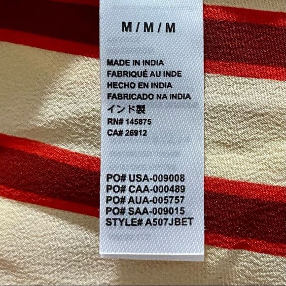 NWT Amuse Society Between The Lines Size M Off the Shoulder Red/Cream Crop Top - Picture 5 of 7